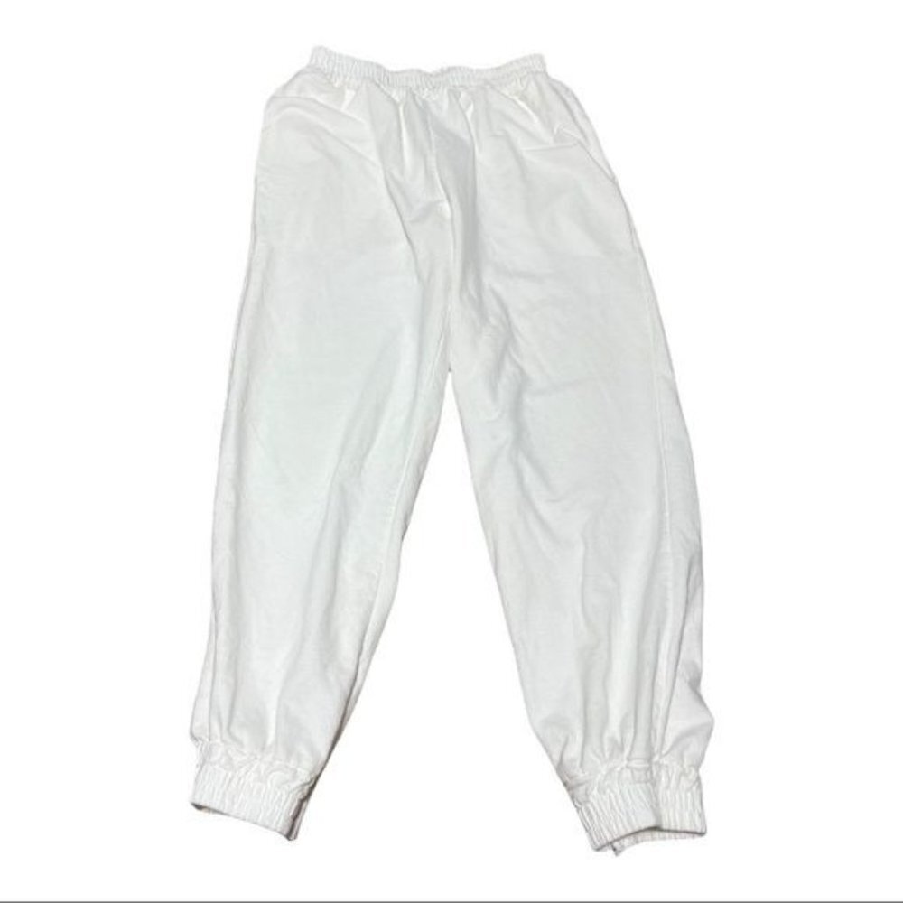 Nasty Gal White Cropped Joggers‎ Size M